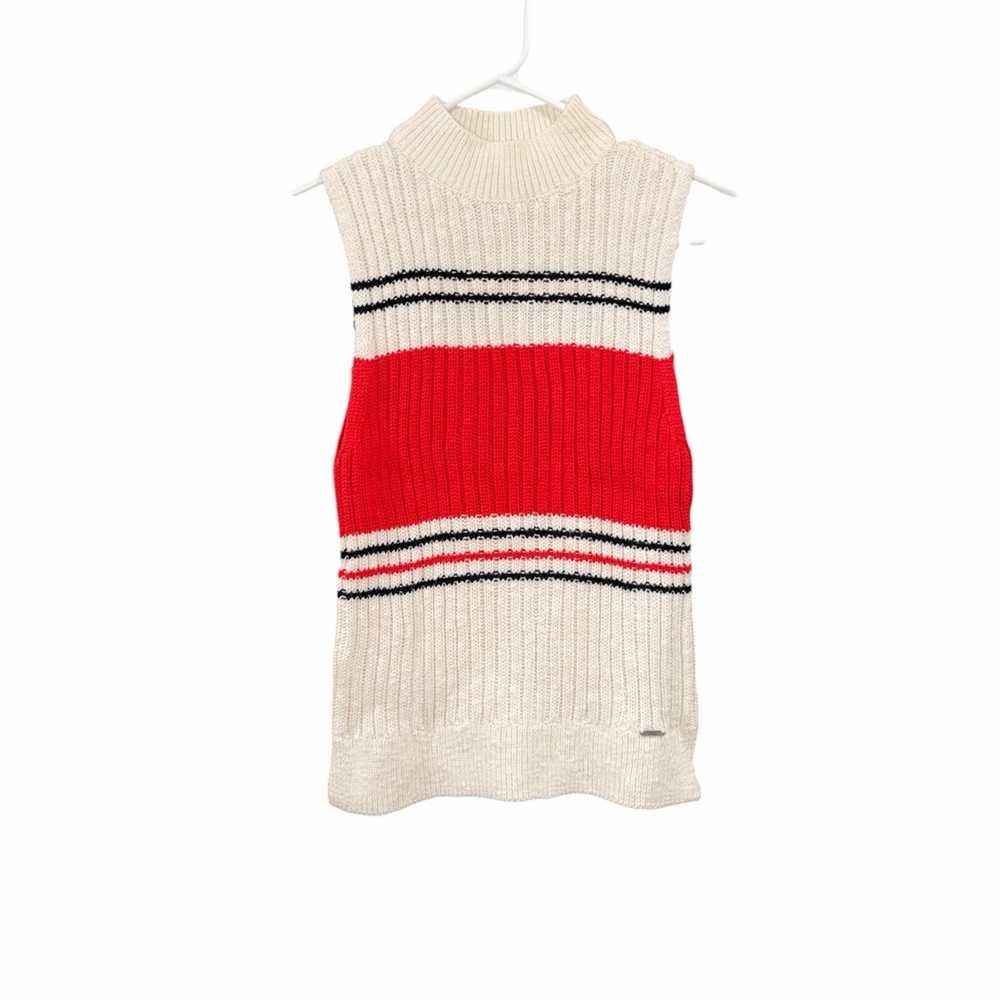 Abercrombie & Fitch Red and Cream Tank Top